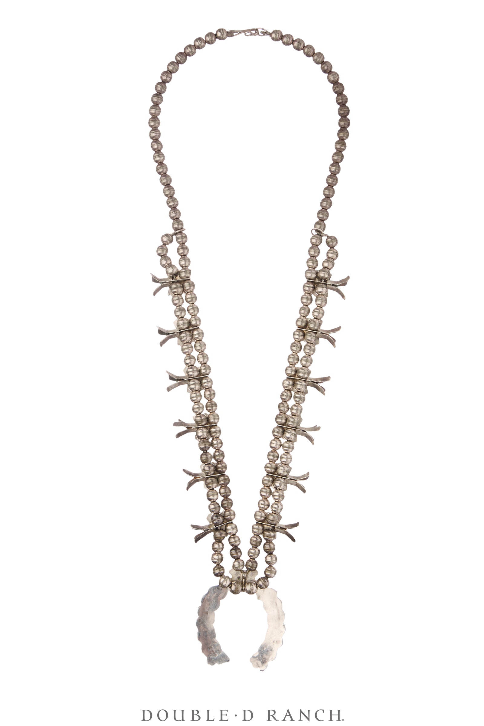 Necklace, Squash Blossom, Turquoise, Zuni Needlepoint, Vintage ‘50s, 3621