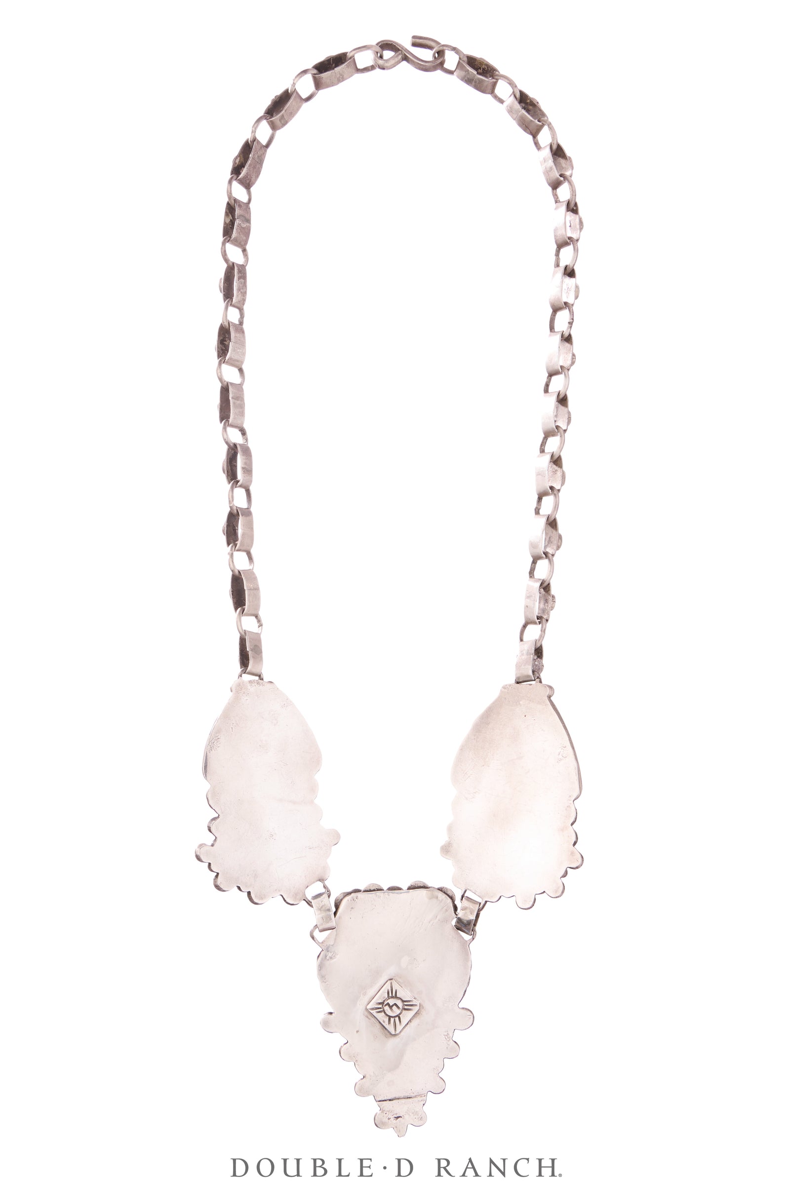 Necklace, Statement, Turquoise, Rare Pendant Shapes with Handmade Chain, Hallmark, Vintage, 3622