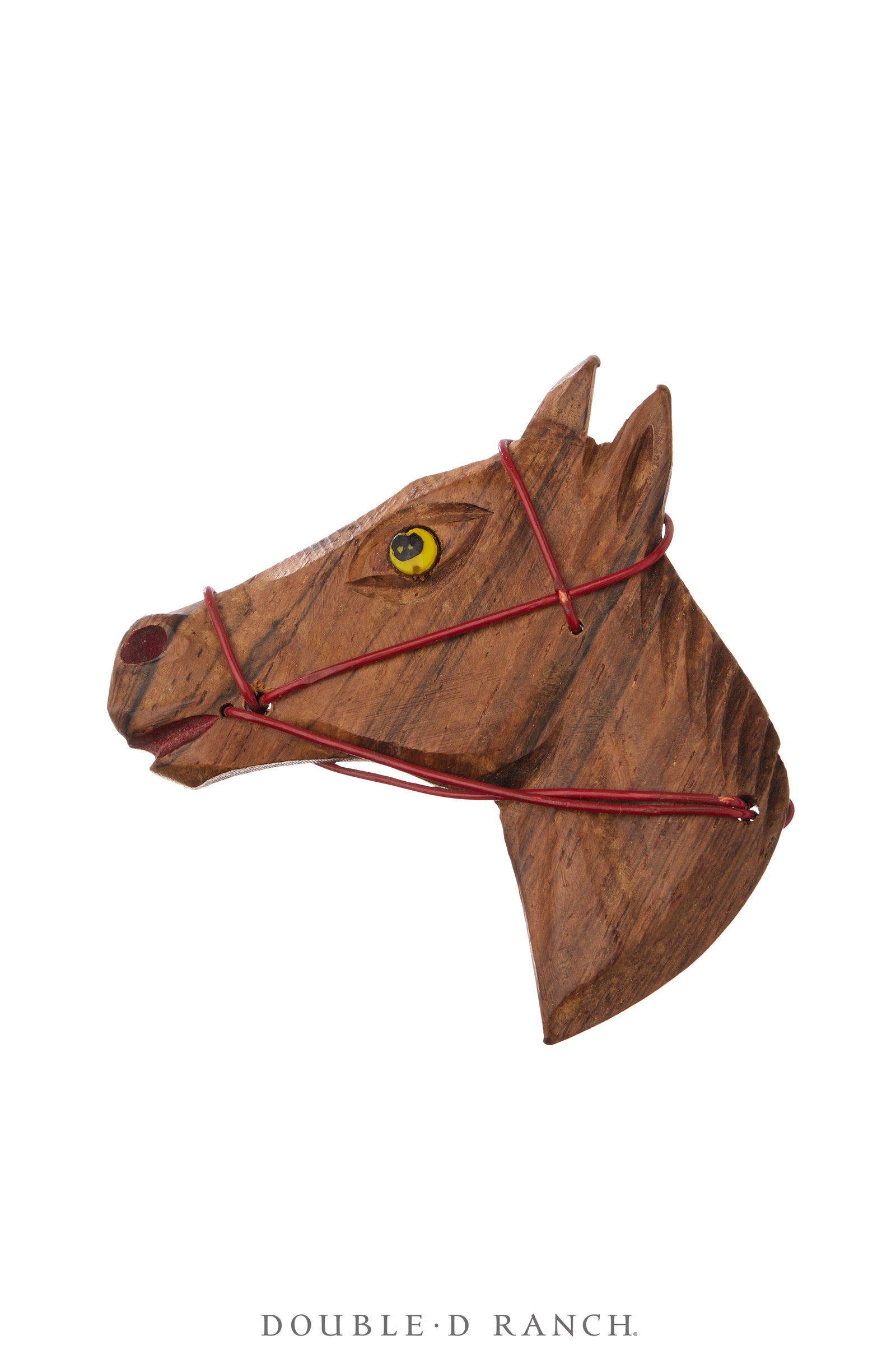 Pin, Wood, Horse With Reins, Vintage, Mid Century, 1193