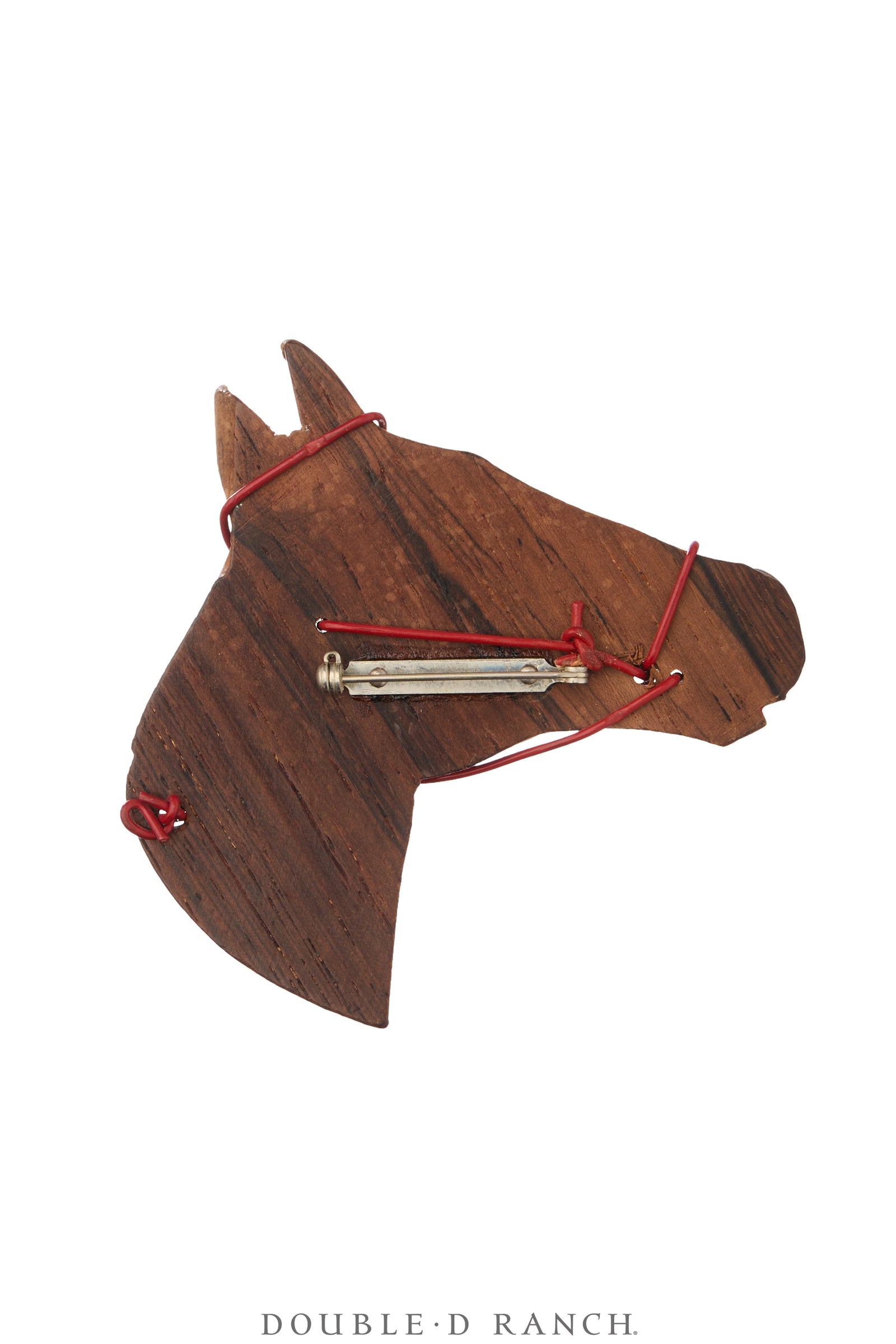 Pin, Wood, Horse With Reins, Vintage, Mid Century, 1193