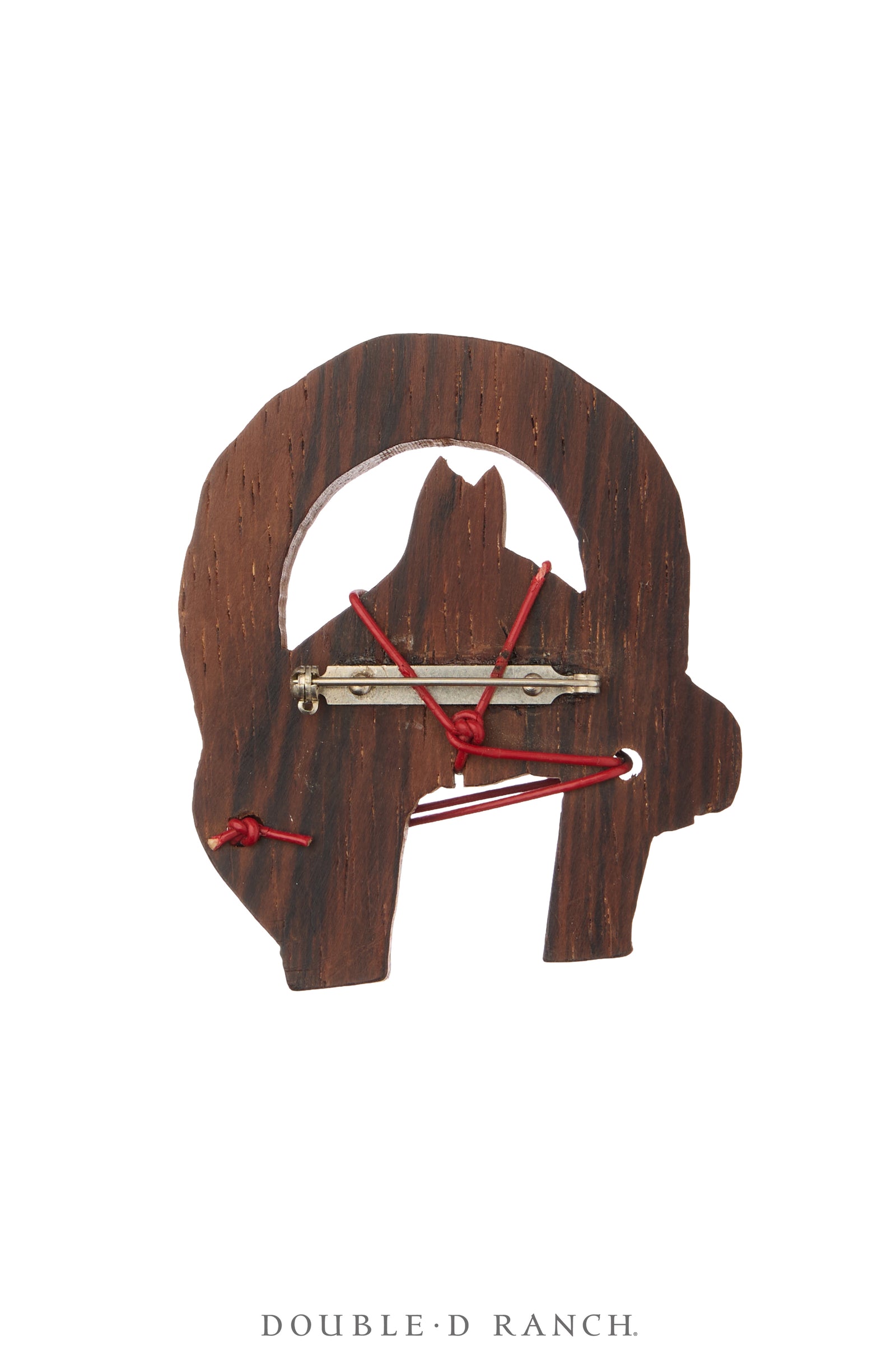 Pin, Wood, Horse Within Horseshoe, Vintage, Mid Century, 1194