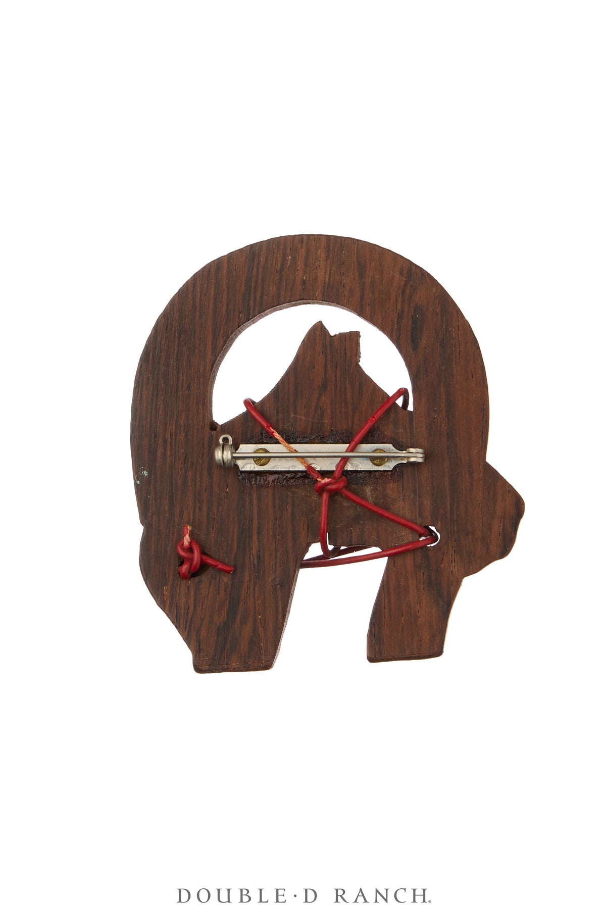 Pin, Wood, Horse Within Horseshoe, Vintage, Mid Century, 1195