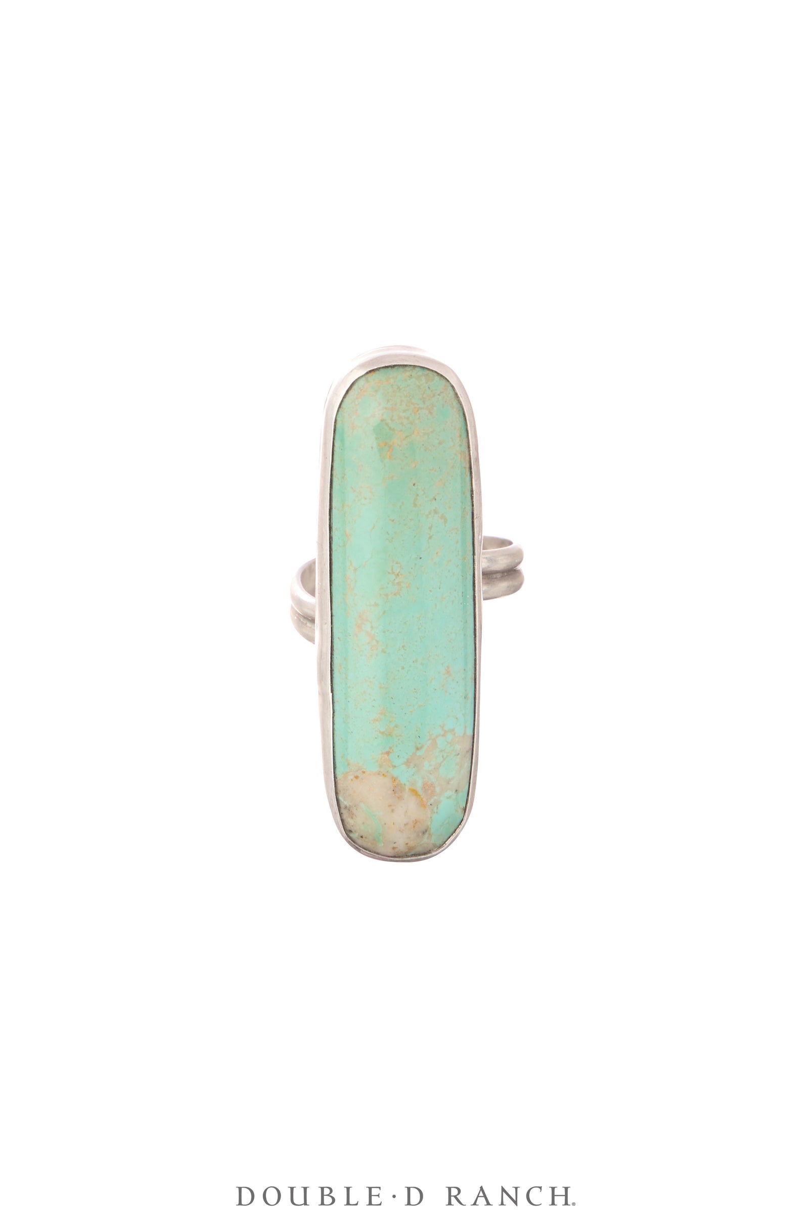 Ring, Natural Stone,  Turquoise, Long Oval, Hallmark, Vintage, 1824