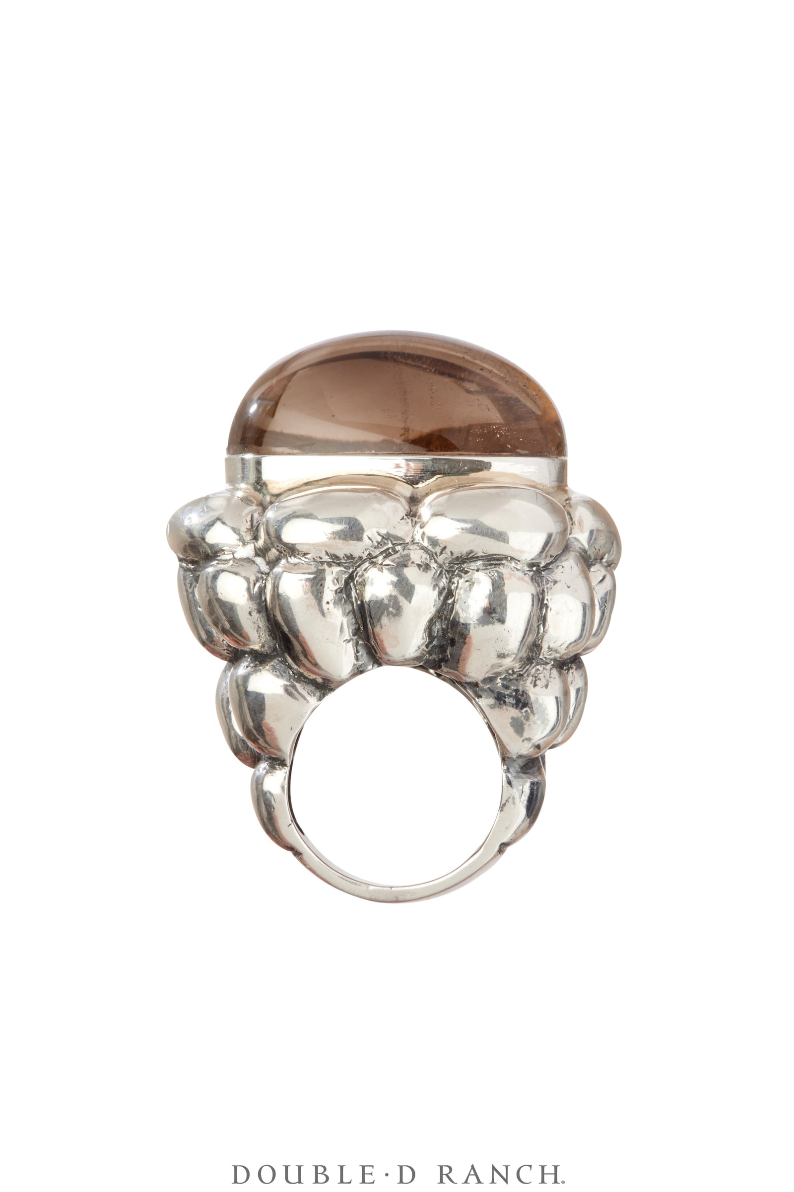 Ring, Dian Malouf, Smokey Quartz, Sterling Silver, Hallmark, Contemporary, 1843
