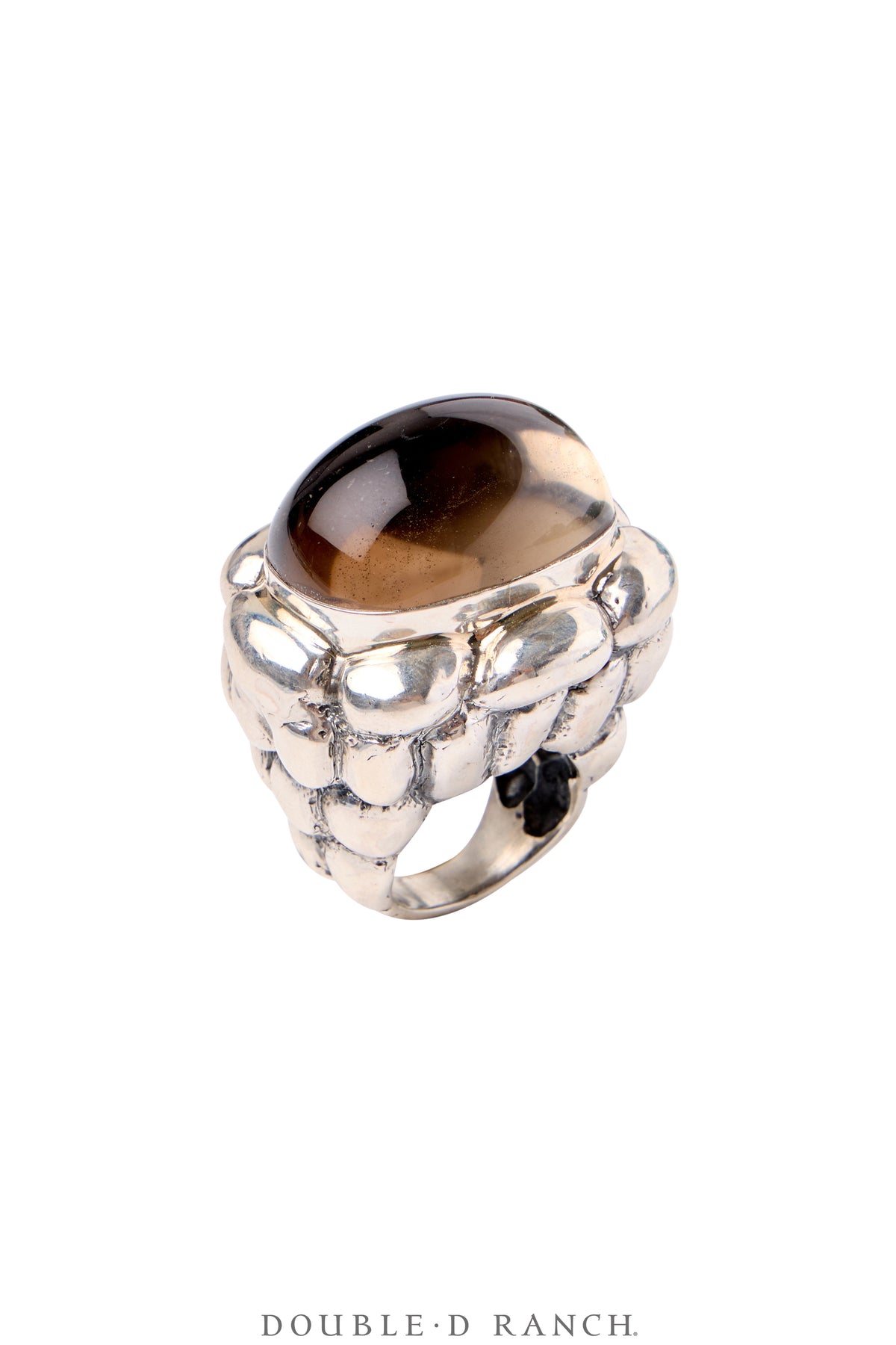 Ring, Dian Malouf, Smokey Quartz, Sterling Silver, Hallmark, Contemporary, 1843