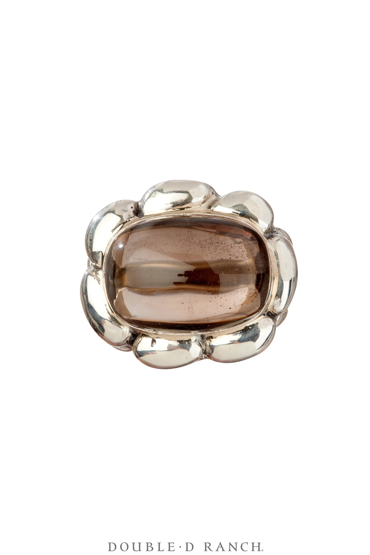 Ring, Dian Malouf, Smokey Quartz, Sterling Silver, Hallmark, Contemporary, 1843