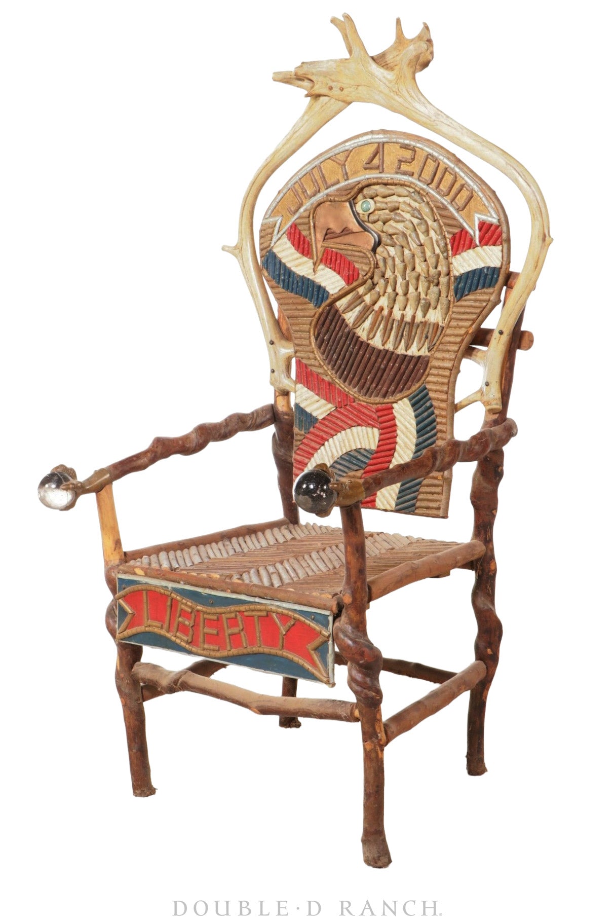 Home, Furniture, Chair, Folk Art, Adirondack, 4th of July, Robert Beaven, Vintage 2000, 288