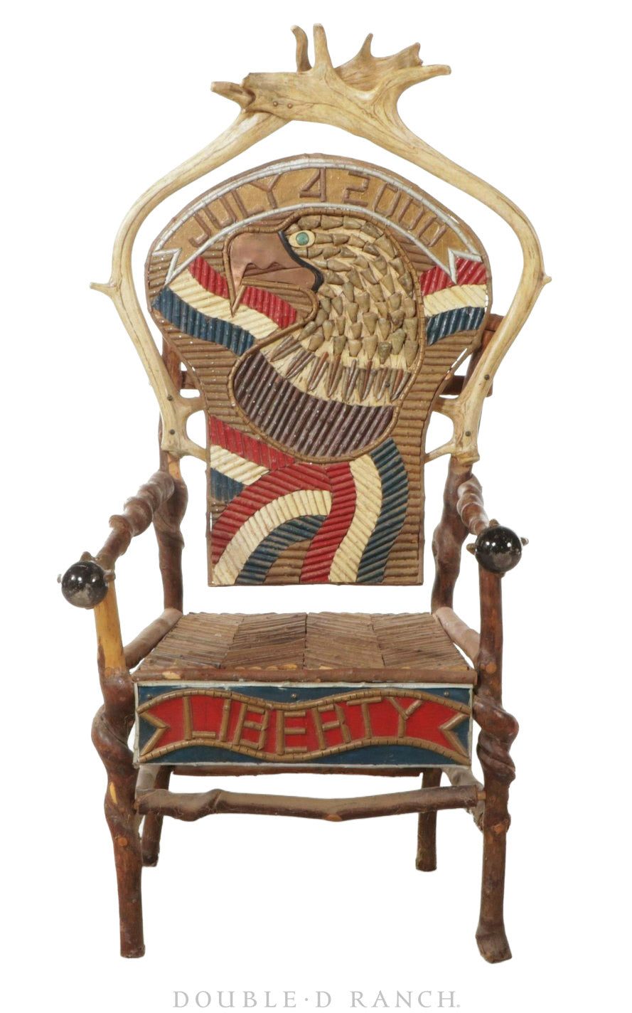 Home, Furniture, Chair, Folk Art, Adirondack, 4th of July, Robert Beaven, Vintage 2000, 288