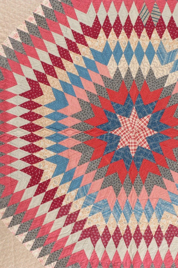 Home, Textile, Quilt, "Bursting Star," Americana, Antique 1911, 201