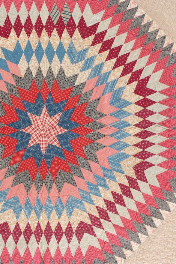 Home, Textile, Quilt, "Bursting Star," Americana, Antique 1911, 201