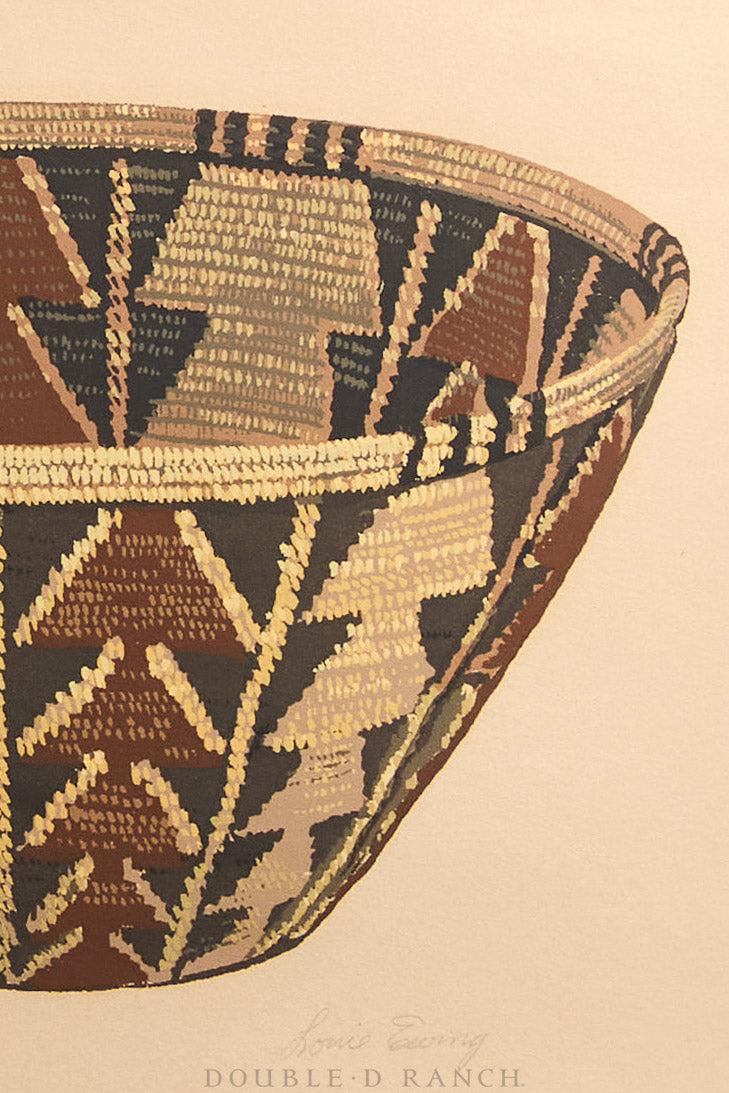 Art, Silkscreen Prints, "Masterpieces of Primitive American Art", by WPA Artist Louie Ewing, Signed, Vintage 1942-1943, 1186