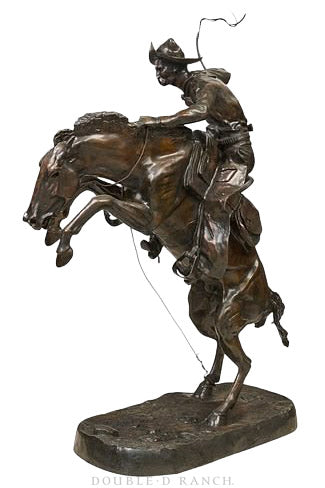 Art, Sculpture, Bronze, "Bronco Buster", Frederic Remington, Recast, Monumental Size, 1371
