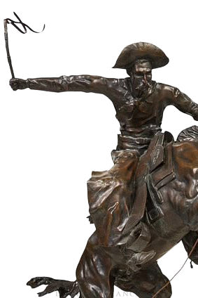 Art, Sculpture, Bronze, "Bronco Buster", Frederic Remington, Recast, Monumental Size, 1371