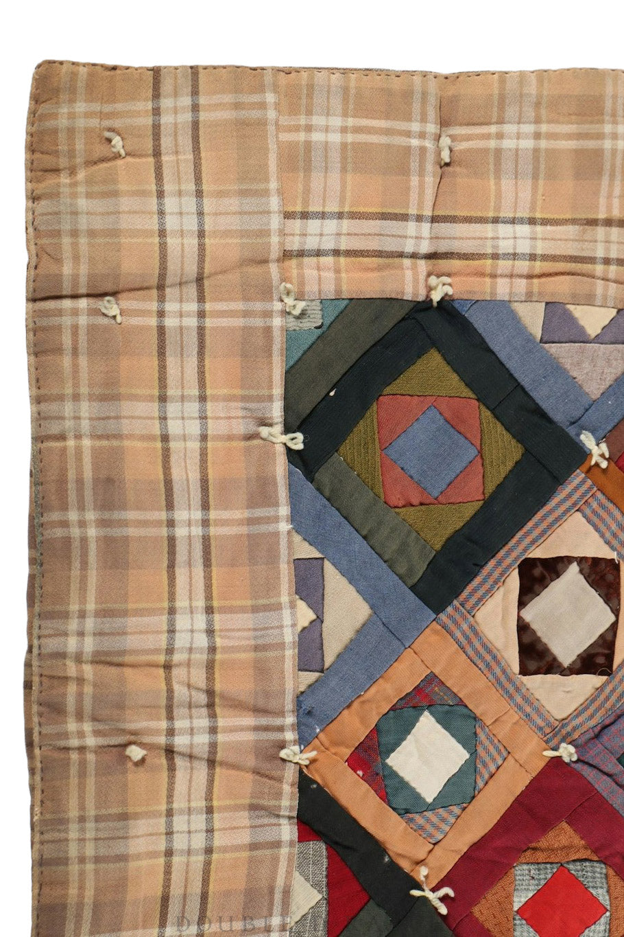 Home, Textile, Quilt, Pieced & Hand Tied, Collector Deaccession, Vintage, Early, 197