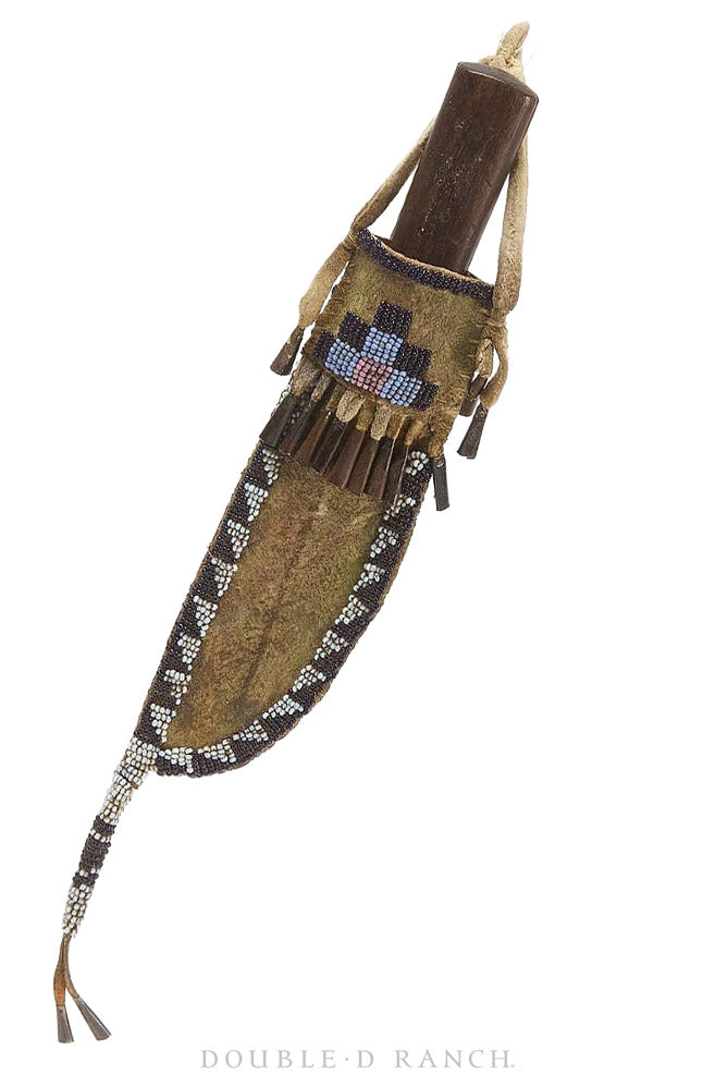 Miscellaneous, Knife, Beaded Sheath, Tin Cones, Plains, Vintage 1900, 1424