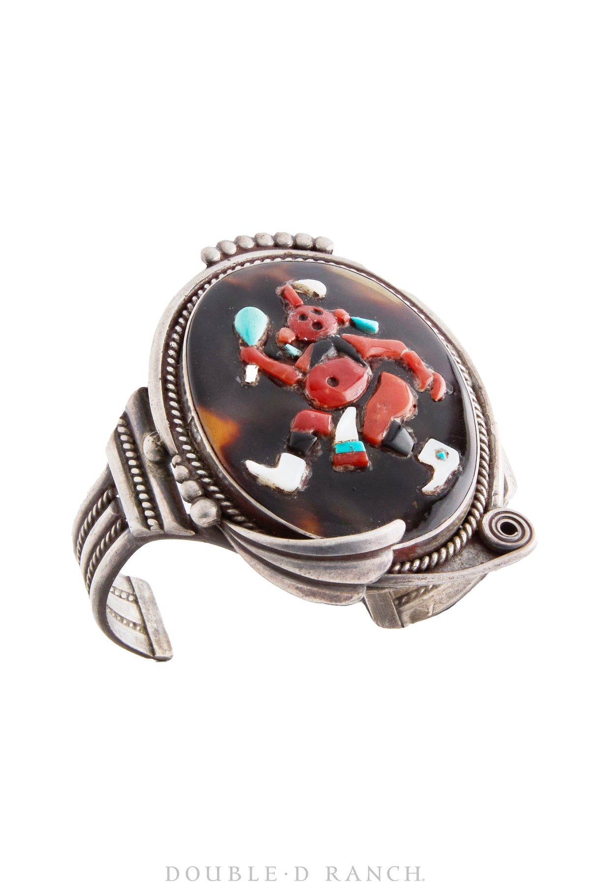 Necklace, Cuff & Ring Set, Inlay, Mudhead Ceremonial Figure, Hallmark, Published, Vintage, 1690