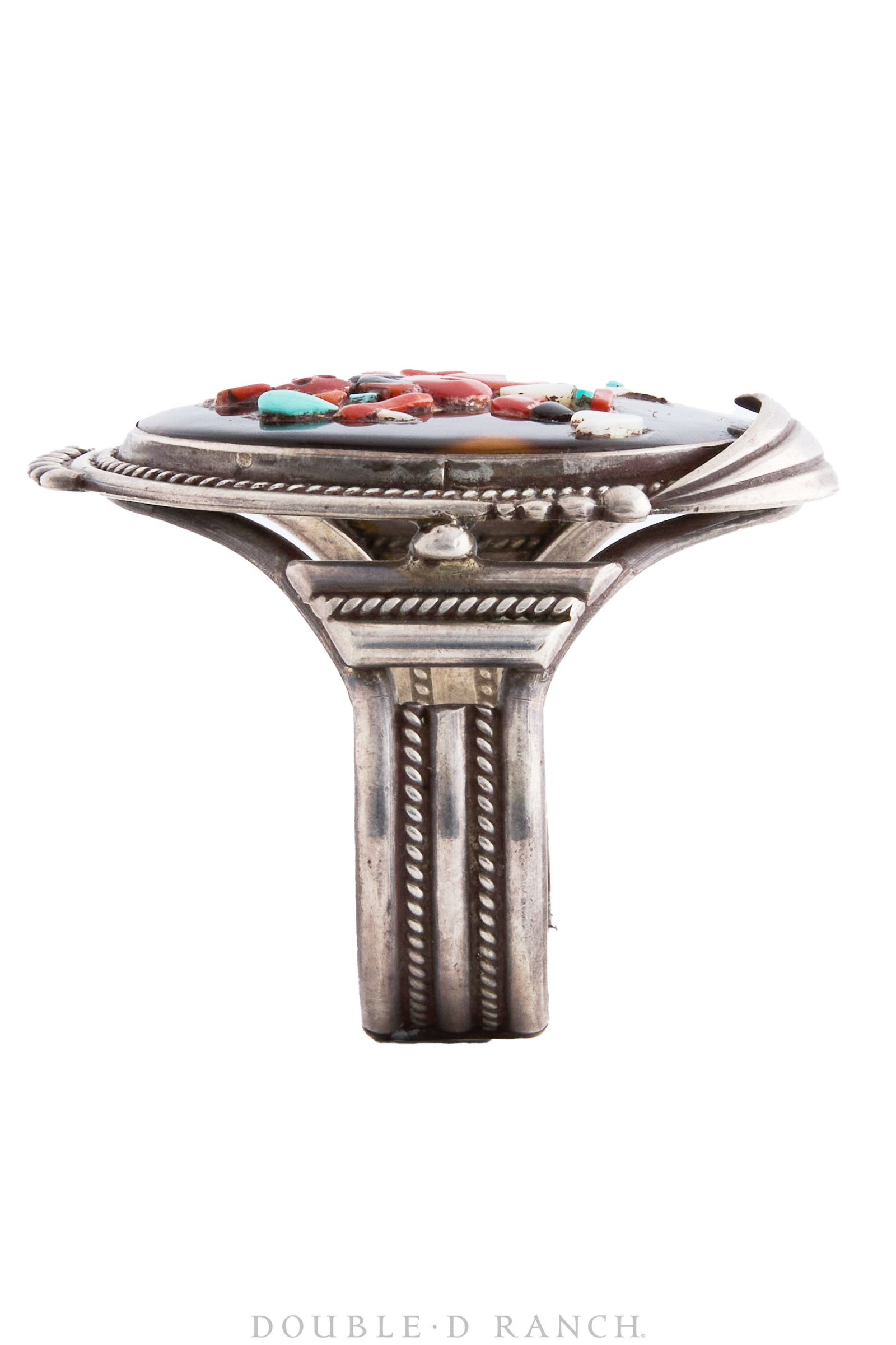 Necklace, Cuff & Ring Set, Inlay, Mudhead Ceremonial Figure, Hallmark, Published, Vintage, 1690