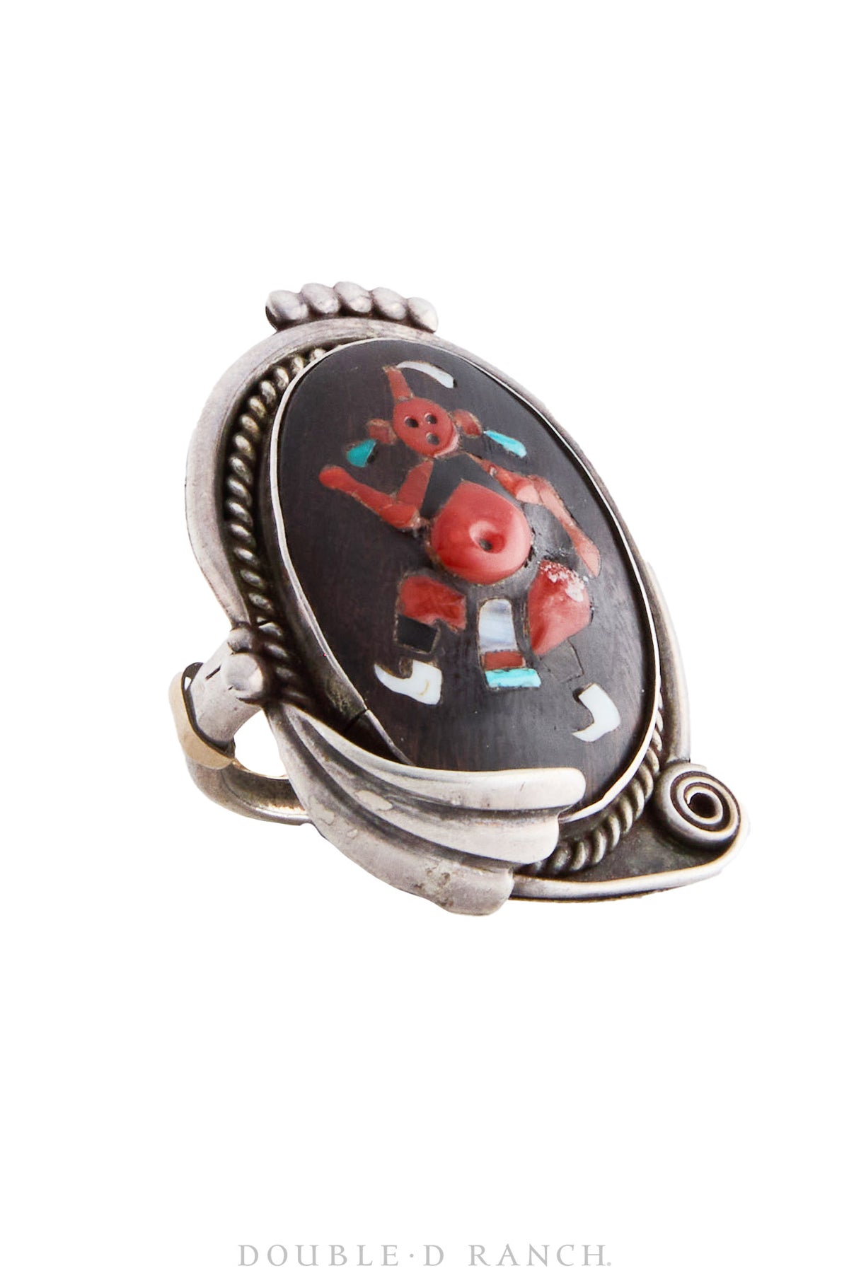 Necklace, Cuff & Ring Set, Inlay, Mudhead Ceremonial Figure, Hallmark, Published, Vintage, 1690