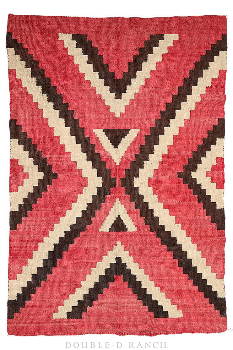 Rug, Navajo, Ganado, Stepped Half-Diamonds, Antique, Early 20th Century, 65" x 45", 224