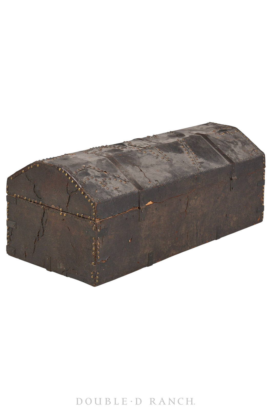 Home, Furniture, Trunk, Travel, Leather With Studded Monograms, Vintage, 290