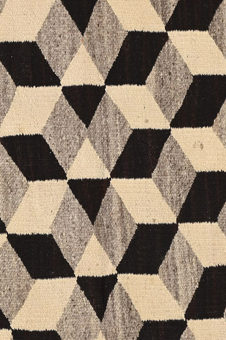 Home, Textile, Rug, Navajo, Geometric Optic, Vintage 60" x 40", 206