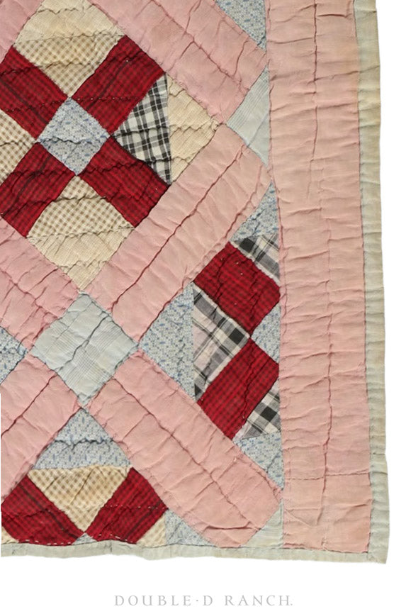 Home, Textile, Quilt, Pieced, Chimney Sweep, Vintage, 209