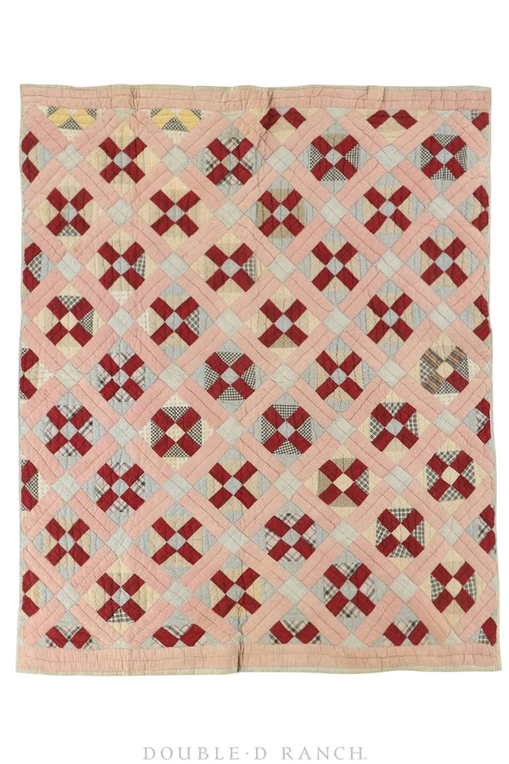 Home, Textile, Quilt, Pieced, Chimney Sweep, Vintage, 209
