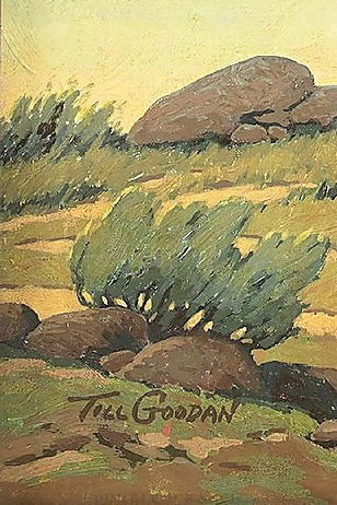 Art, Oil On Canvas, "The Protector," Till Goodan, Rare, Mid Century, 1354