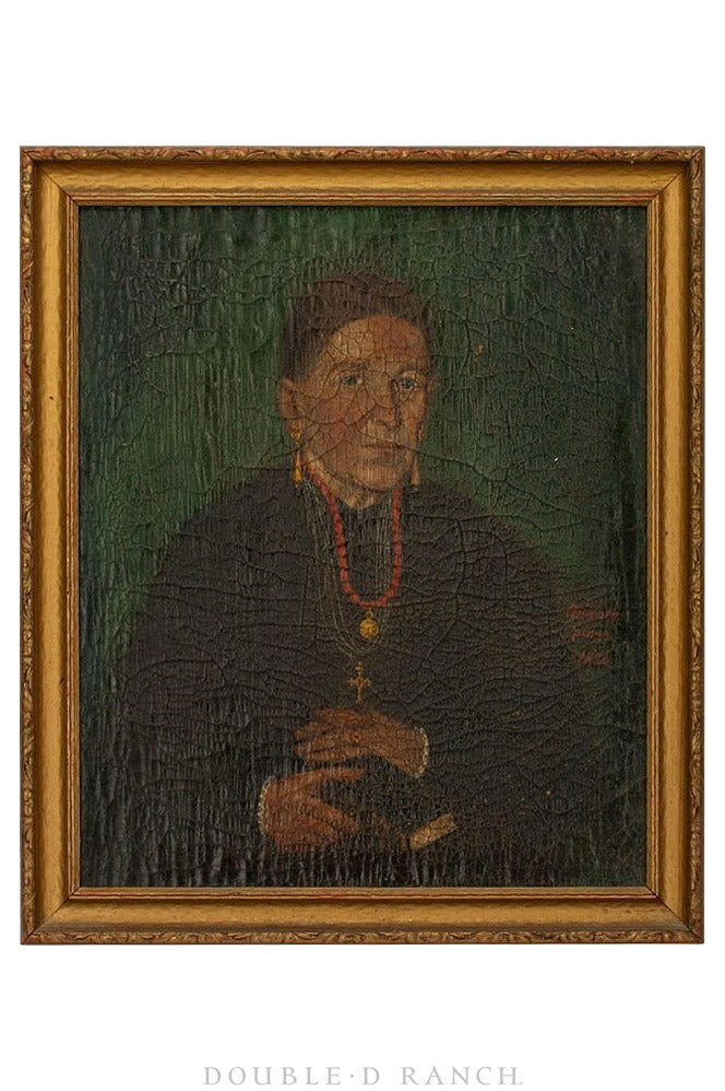 Art, Oil on Canvas, Portrait, Teresa Zannetti, Andrich Pinse, Italian, Antique 1886, 1365