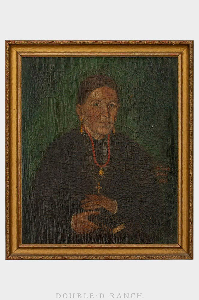 Art, Oil on Canvas, Portrait, Teresa Zannetti, Andrich Pinse, Italian, Antique 1886, 1365