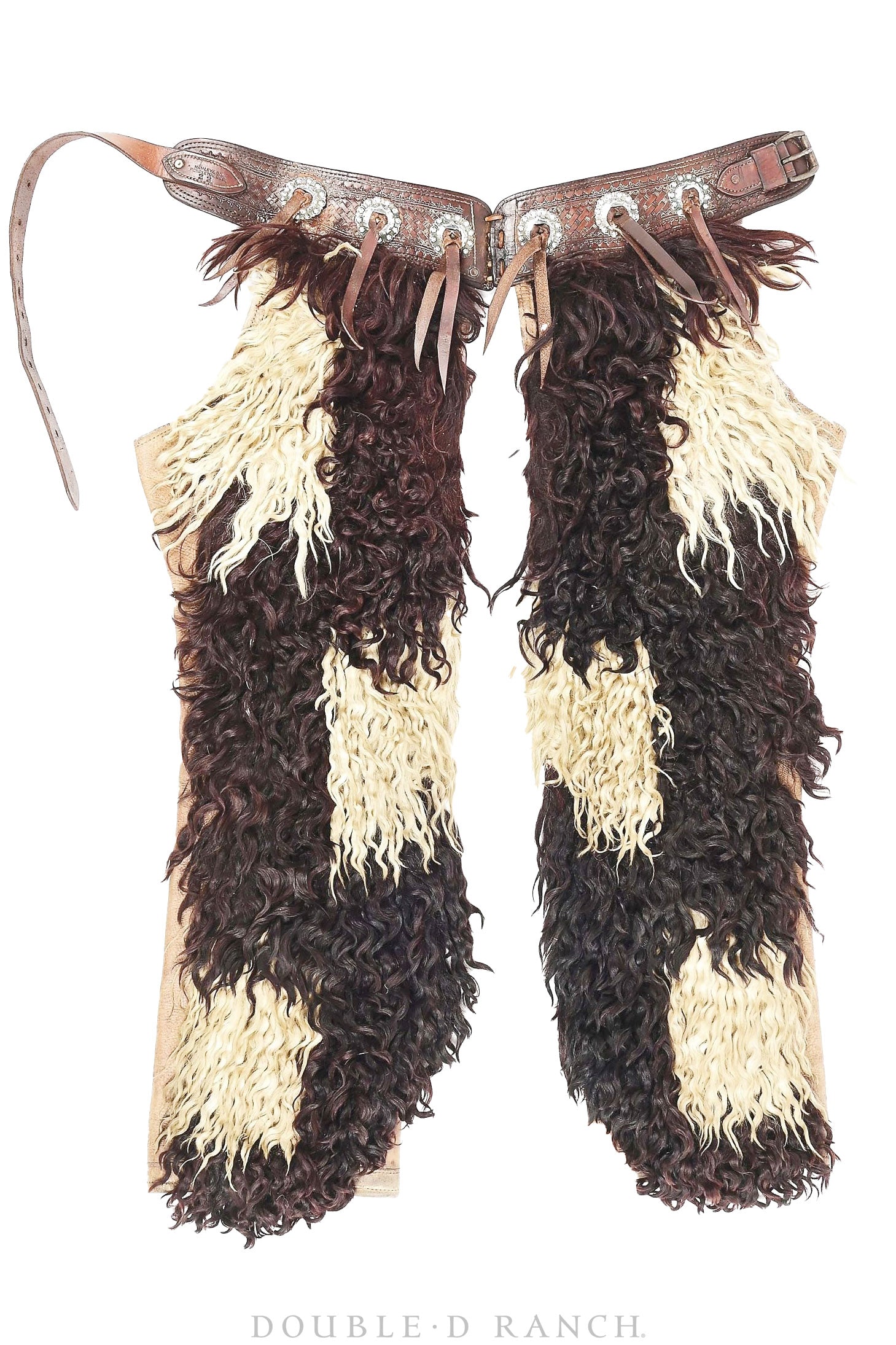 Chaps, Woolies, Checkerboard, Hamley & Co. Pendleton, Oregon, Handtooled Leather, Marked 22, Vintage, ‘20s, Provenance, 878