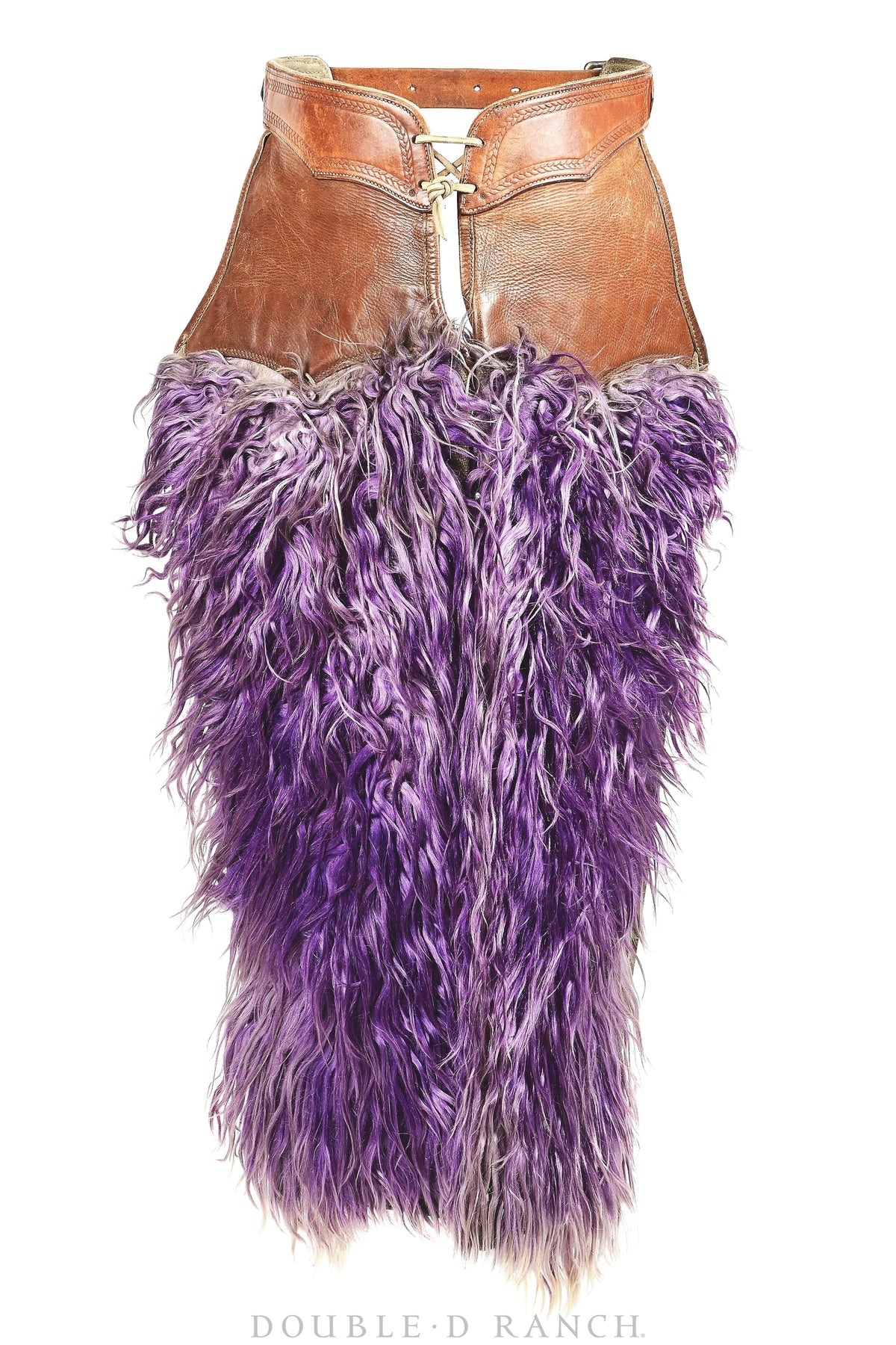 Chaps, Woolies, Purple Angora, C. P. Shipley, Handtooled Leather, Vintage, ‘20s, Provenance, 879