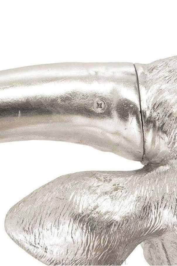 Art, Sculpture, Longhorn, Silver Leaf, Vintage, 1320