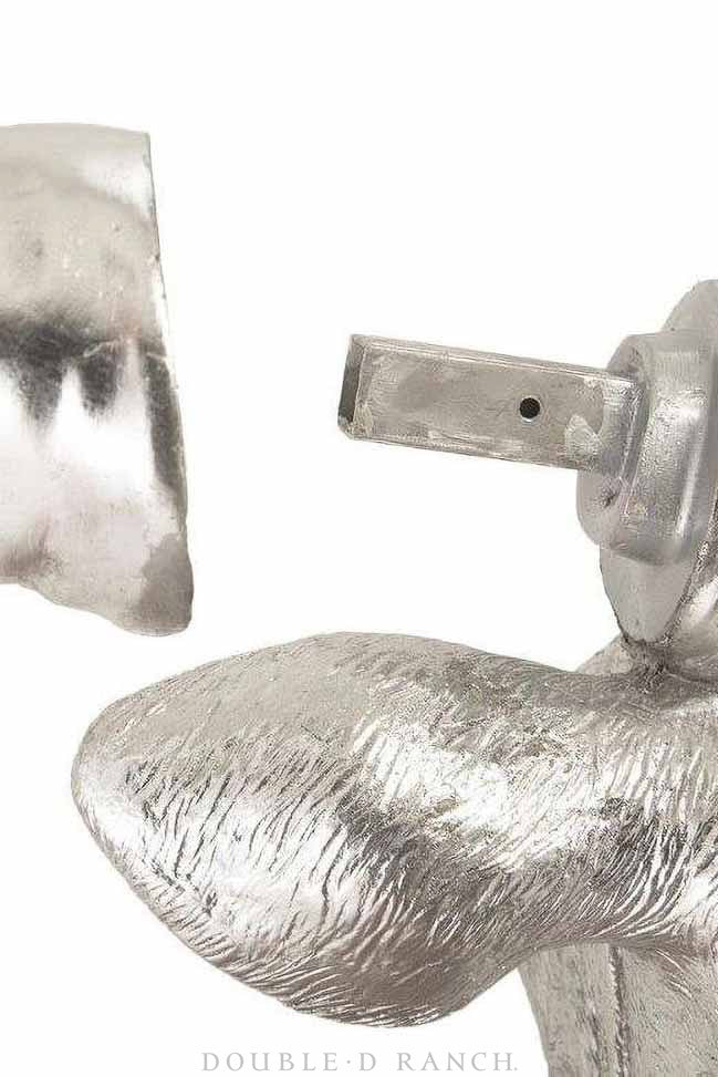 Art, Sculpture, Longhorn, Silver Leaf, Vintage, 1320