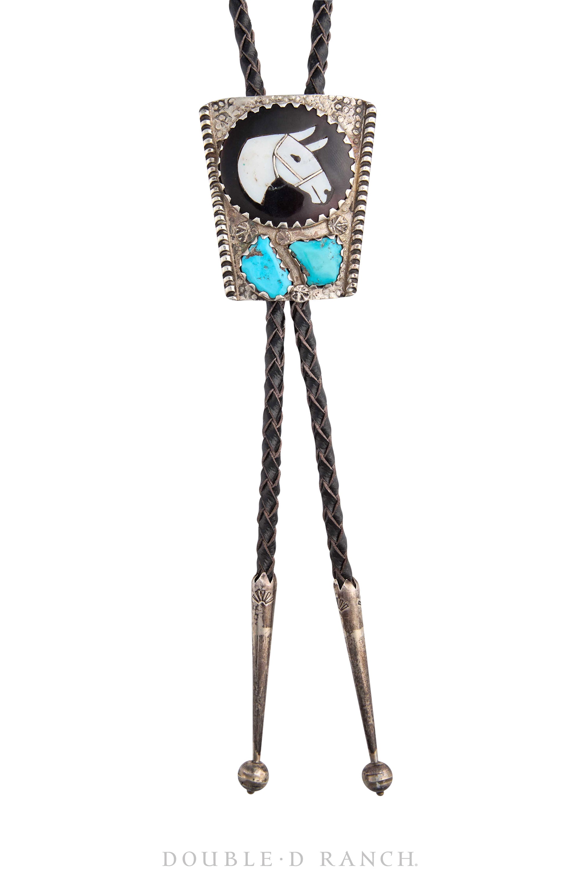 Bolo, Inlay, Horse Profile, Turquoise, Simplicio, Vintage ‘70s, 3238