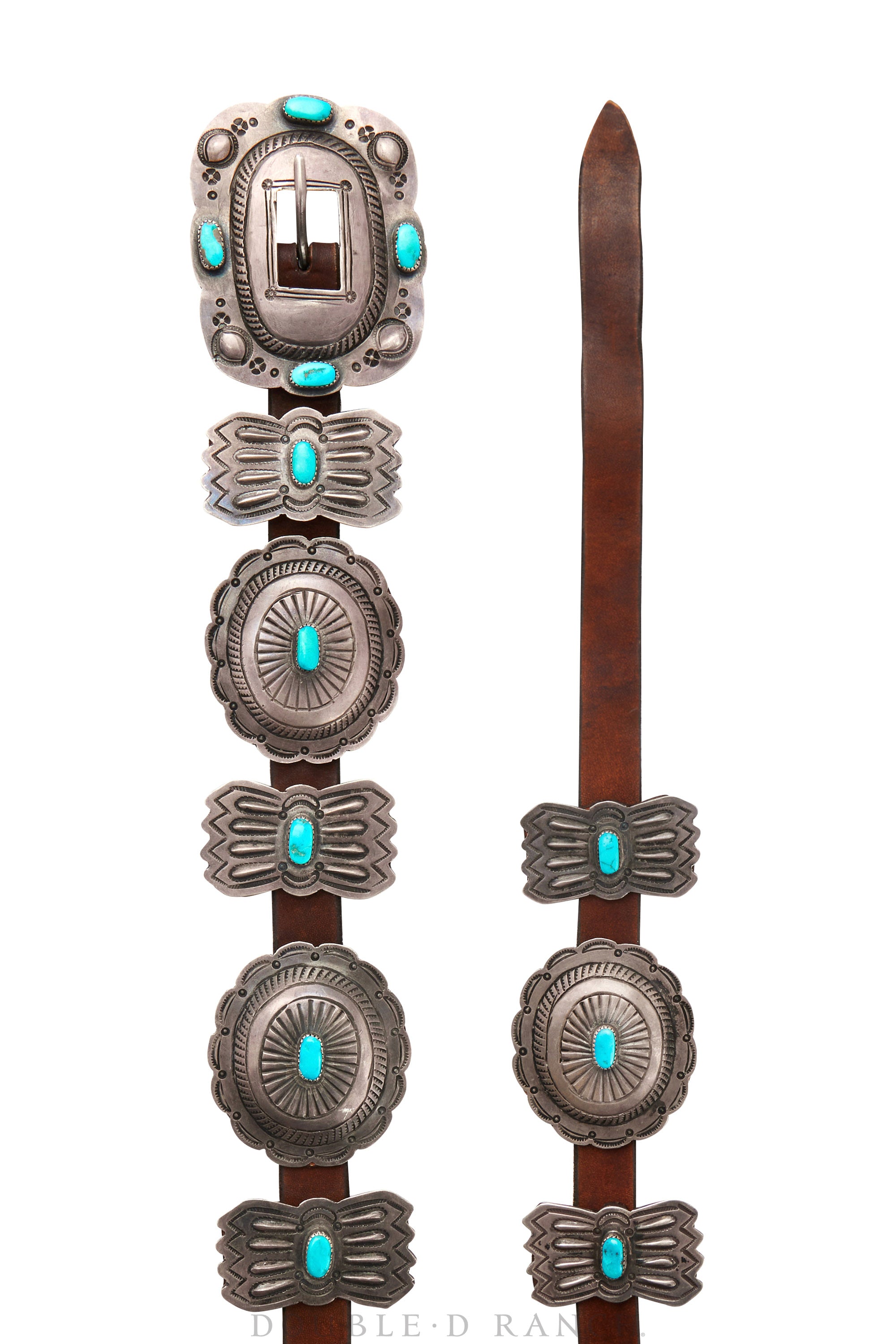 Belt, A Vintage, Concho, Turquoise, 3rd Phase, Etsitty-Tsosie Hallmark, Vintage, 1930, 598