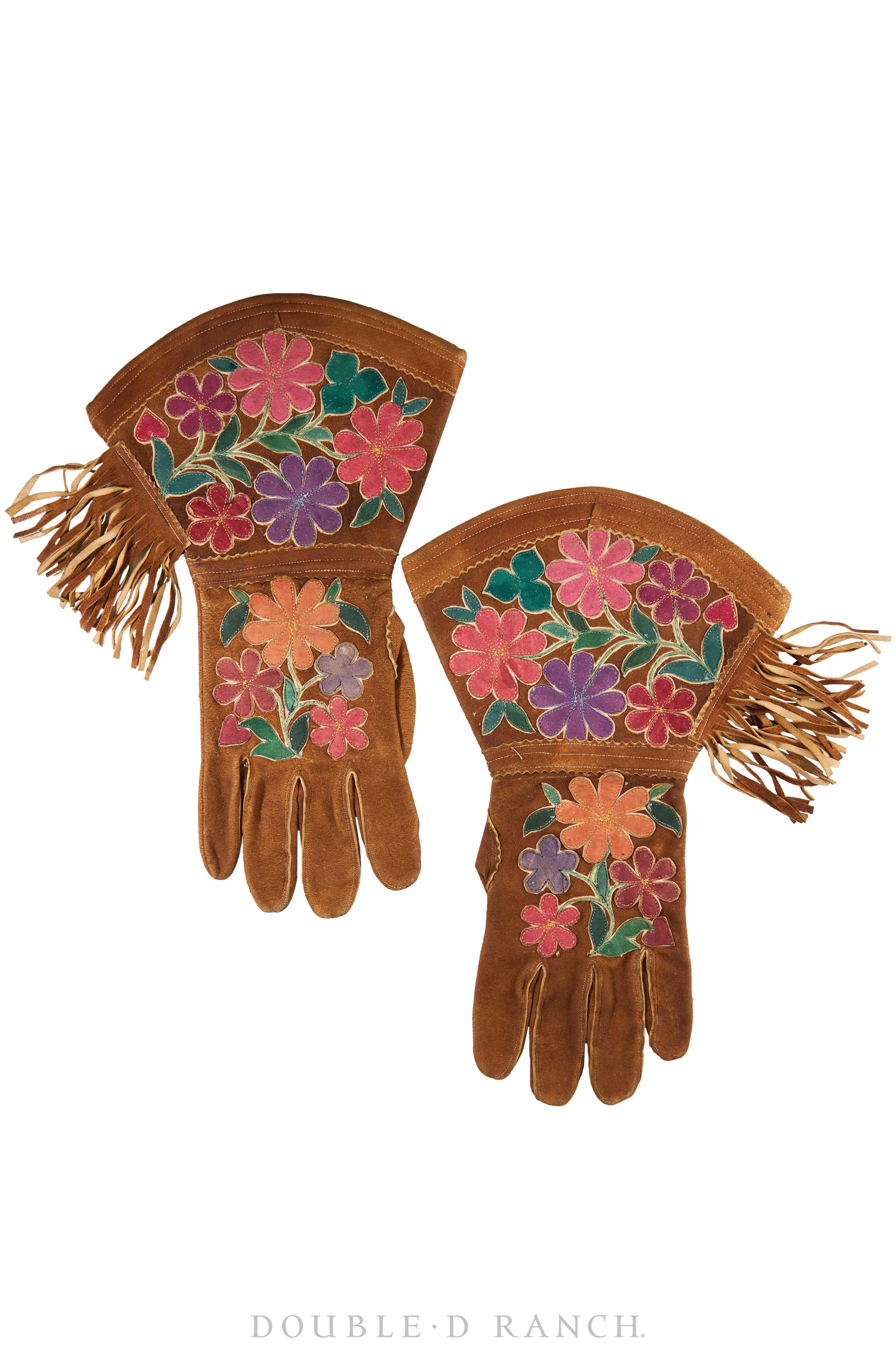 Miscellaneous, Gauntlets, Leather Appliqué, Western, Vintage ‘50s, 871