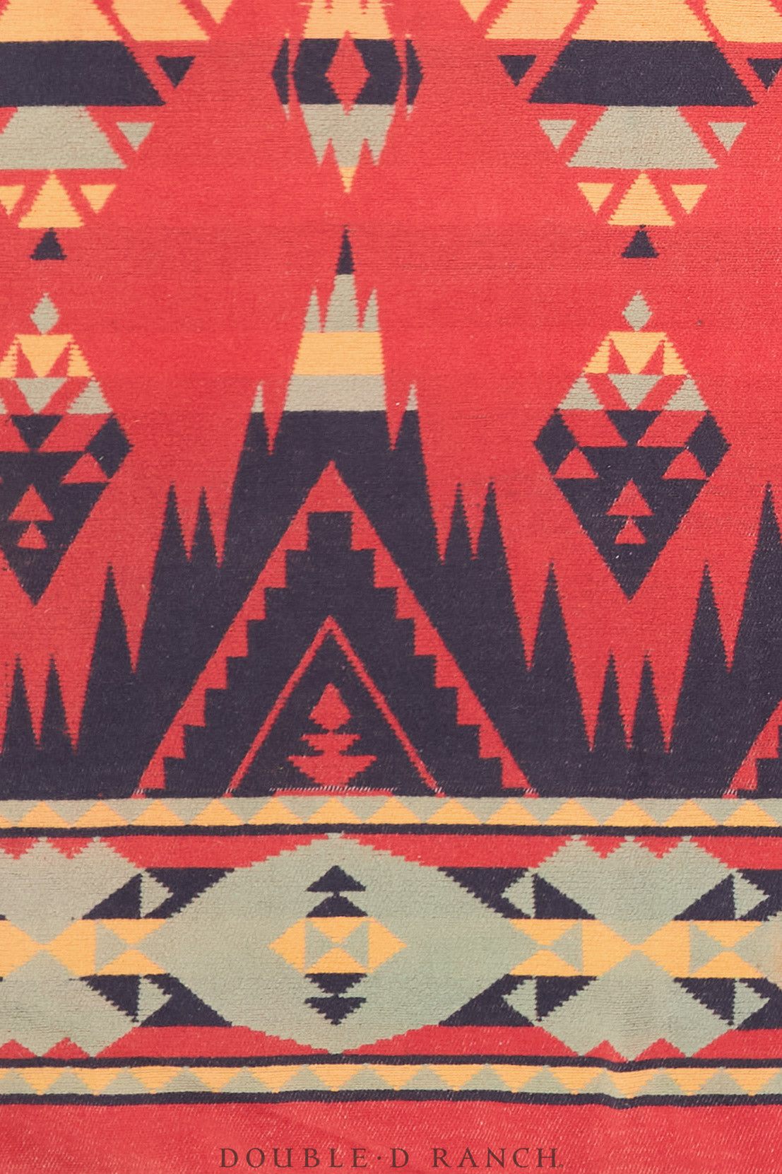 Home, Textile, Camp Blanket, Southwest Design, Reds & Blues, Vintage, Early 20th Century, 133