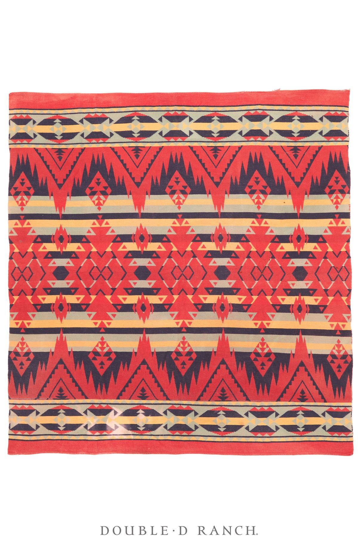 Home, Textile, Camp Blanket, Southwest Design, Reds & Blues, Vintage, Early 20th Century, 133