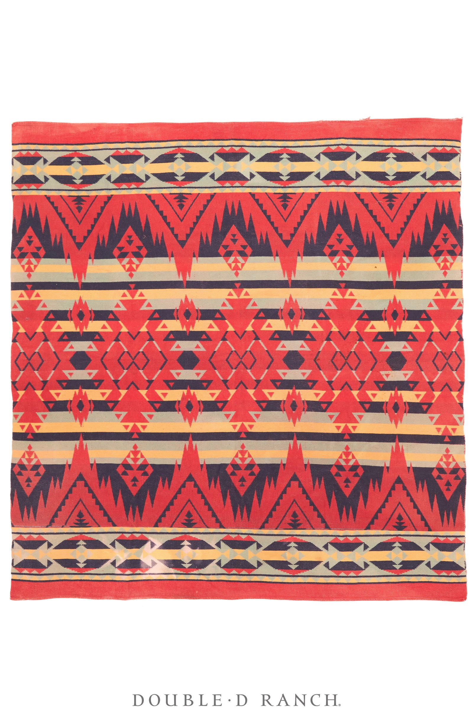 Home, Textile, Camp Blanket, Southwest Design, Reds & Blues, Vintage, Early 20th Century, 133