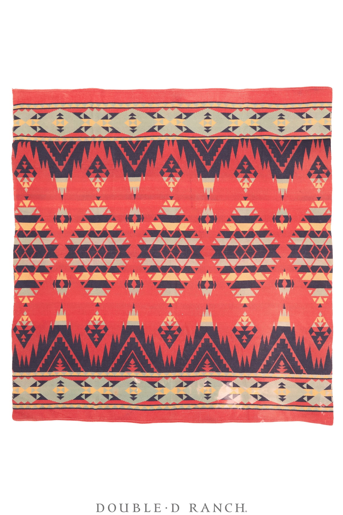 Home, Textile, Camp Blanket, Southwest Design, Reds & Blues, Vintage, Early 20th Century, 133