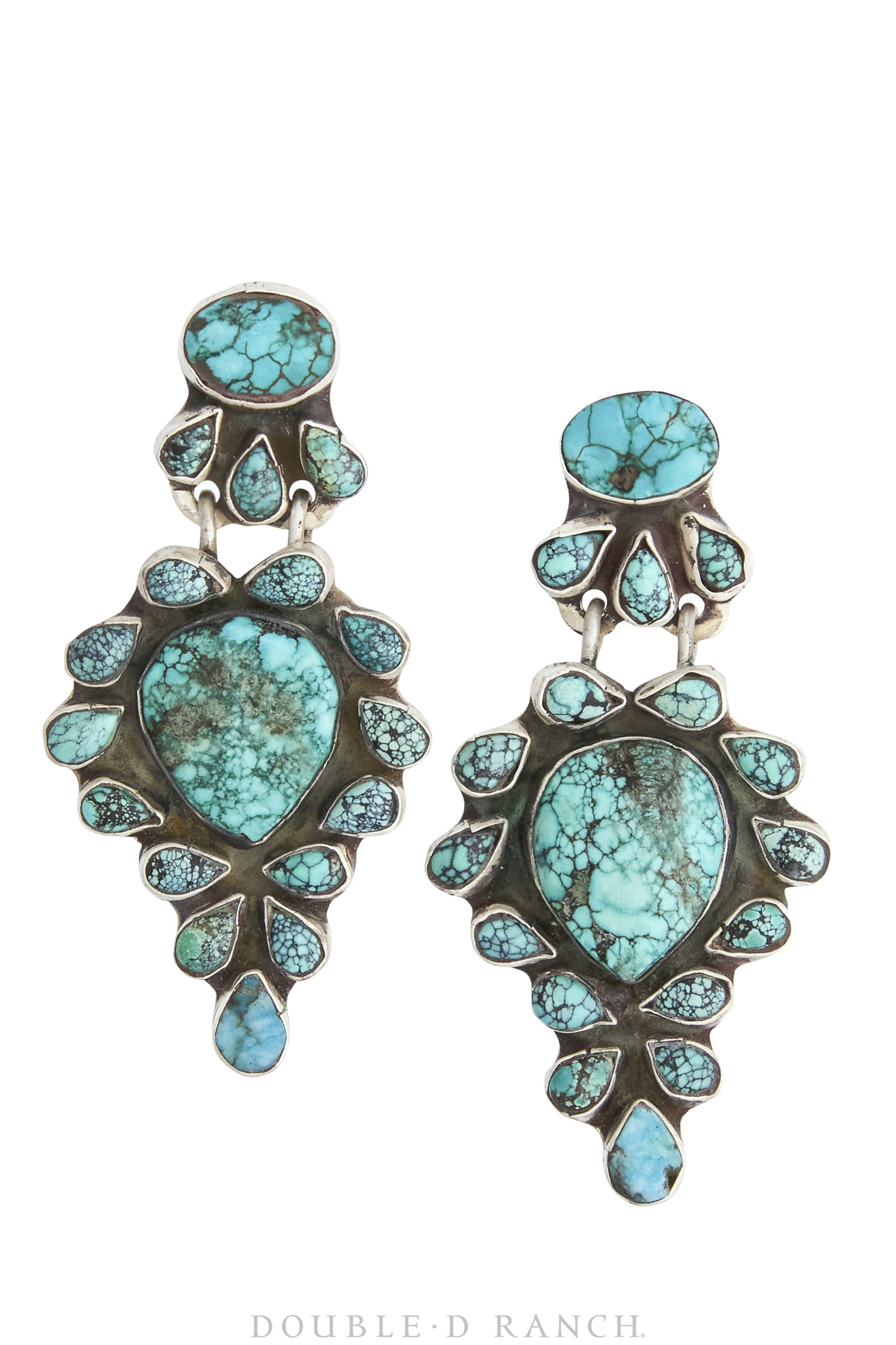 Earrings, Oscar Betz, Triangular, Turquoise, Hallmark, 649C