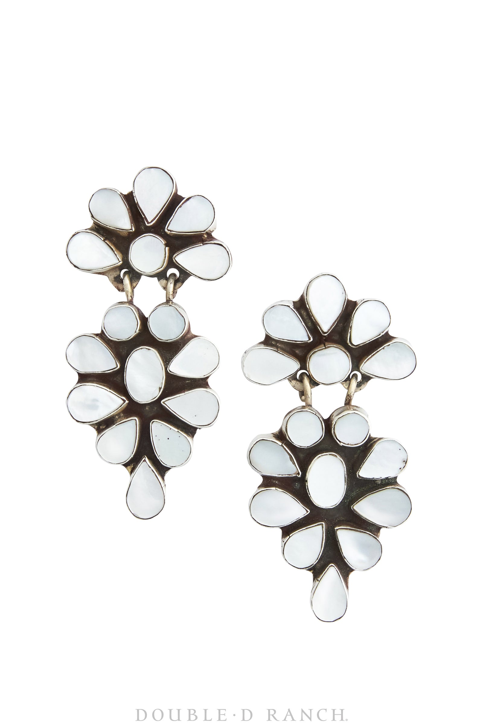 Earrings, Oscar Betz, Triangle, Mother of Pearl, Hallmark, 512MOP