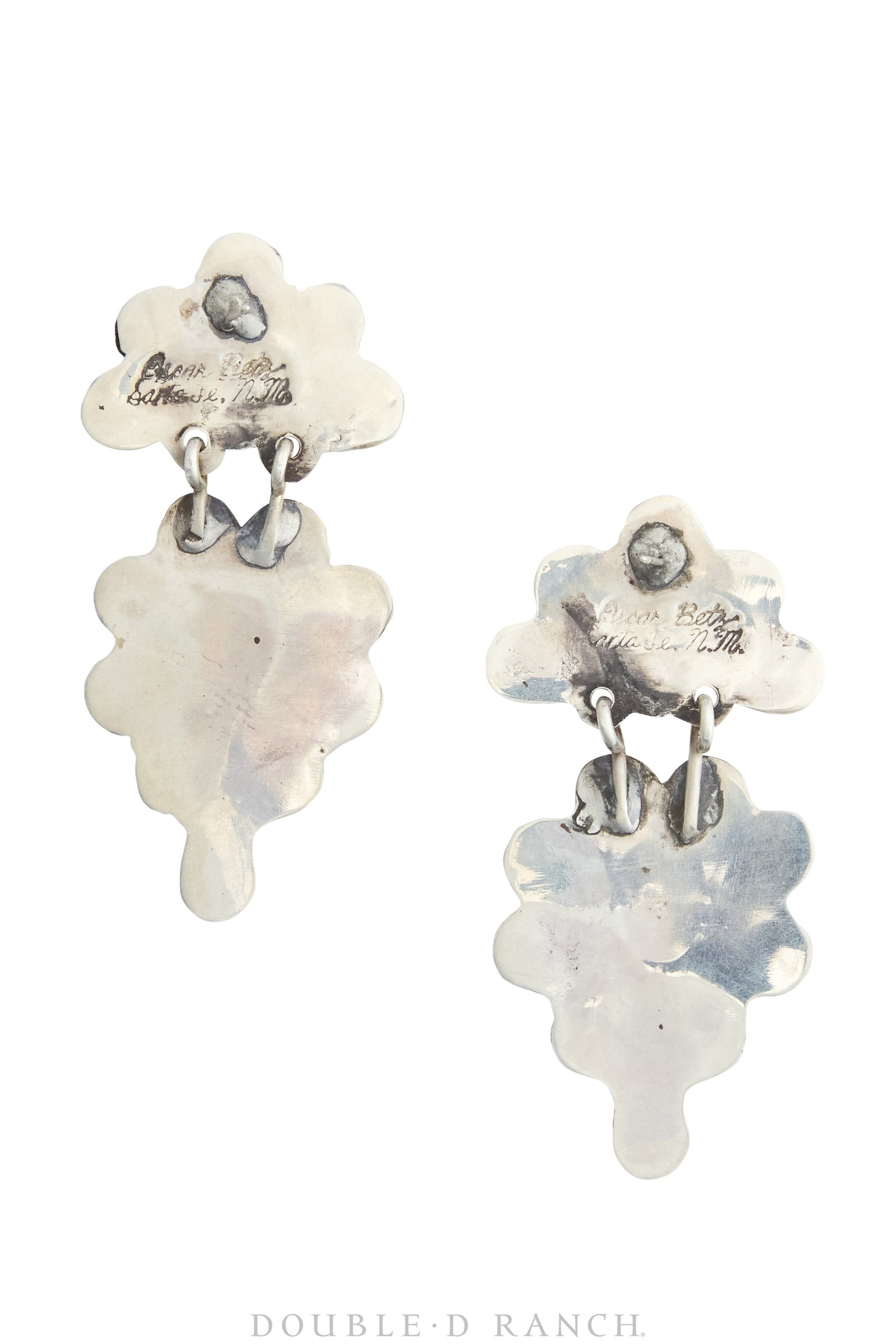 Earrings, Oscar Betz, Triangle, Mother of Pearl, Hallmark, 512MOP