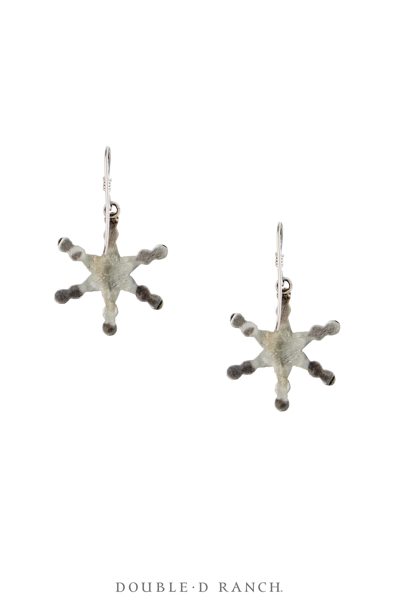 Earrings, Inlay, Turquoise, Snowflake, Disha Style, Sans Hallmark, Vintage, 2354