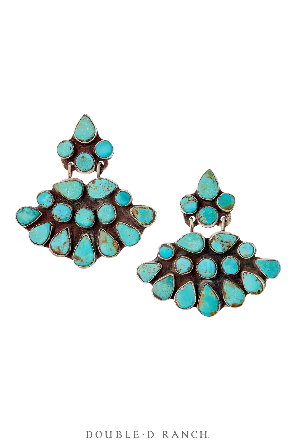 Earrings, Oscar Betz, Chandelier, Turquoise, Hallmark, Contemporary, 2356