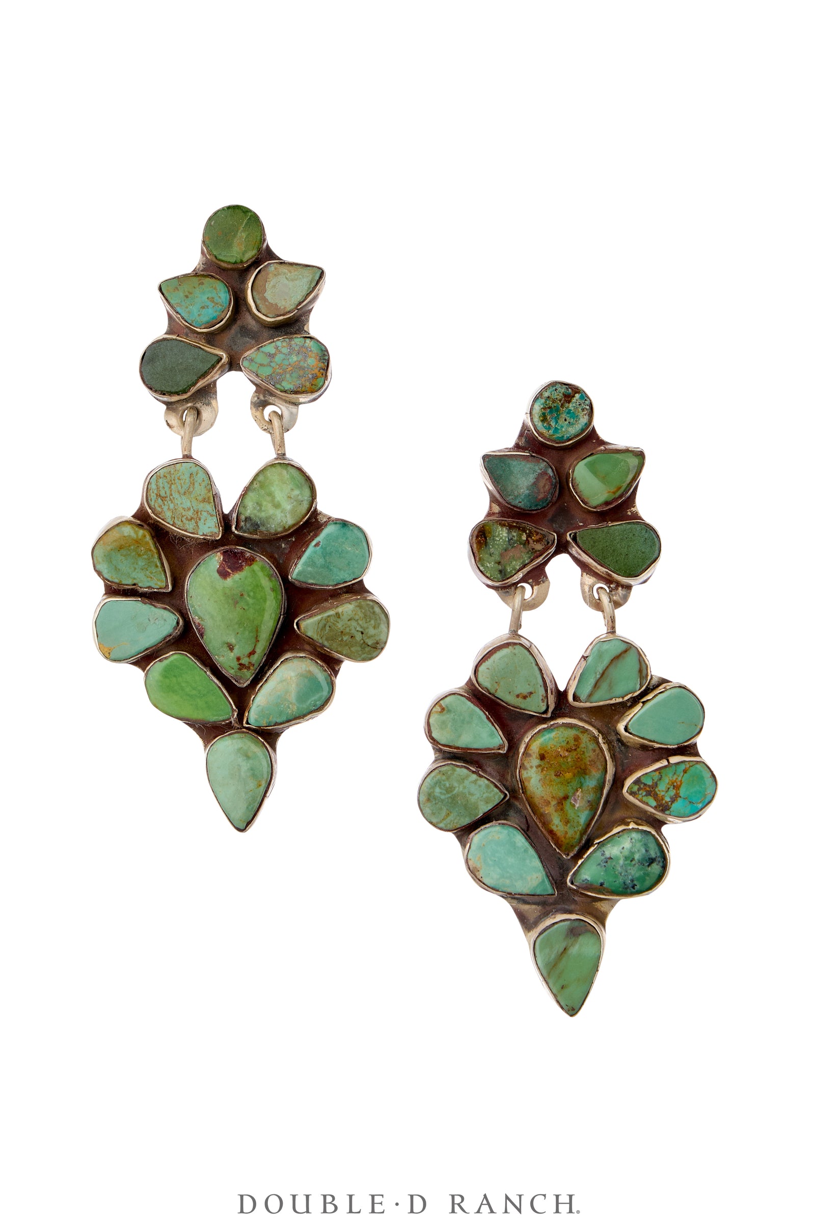 Earrings, Oscar Betz, Chandelier, Turquoise, Hallmark, Contemporary, 2357