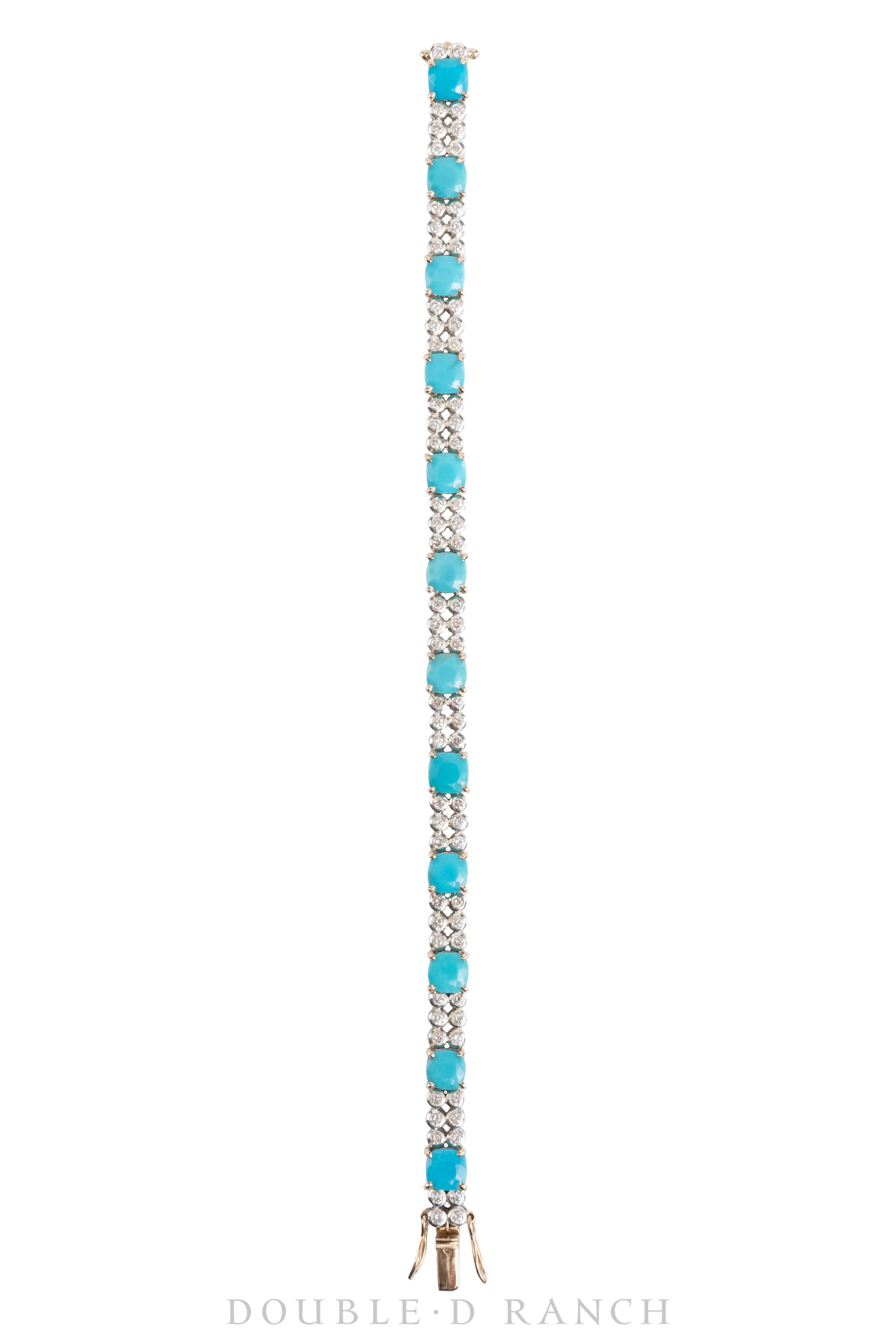 Bracelet, Tennis, Turquoise & Diamonds, Contemporary, 3505