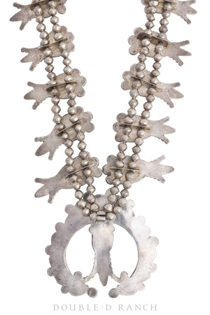 Necklace, Squash Blossom, Turquoise, Dan Simplicio Attribution, Vintage ‘50s, 3015