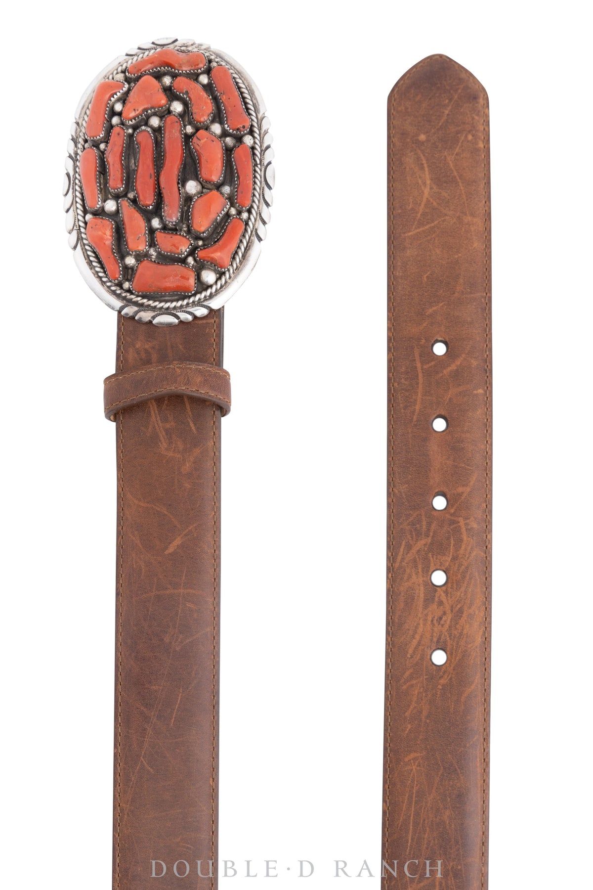 Belt, A Vintage, Buckle, Concho, Coral, Hallmark, Vintage, 515